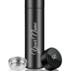 CORPORATE PORIUM Your Name Printed Stainless Steel Vacuum Insulated Bottle With Tea Filter | 500 ML | Easy to Carry | Leakproof Personalized Gift Flask | Permanent Printing (Black)